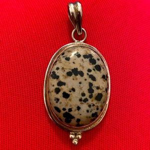 Sterling Silver Dalmatian Agate Pendant